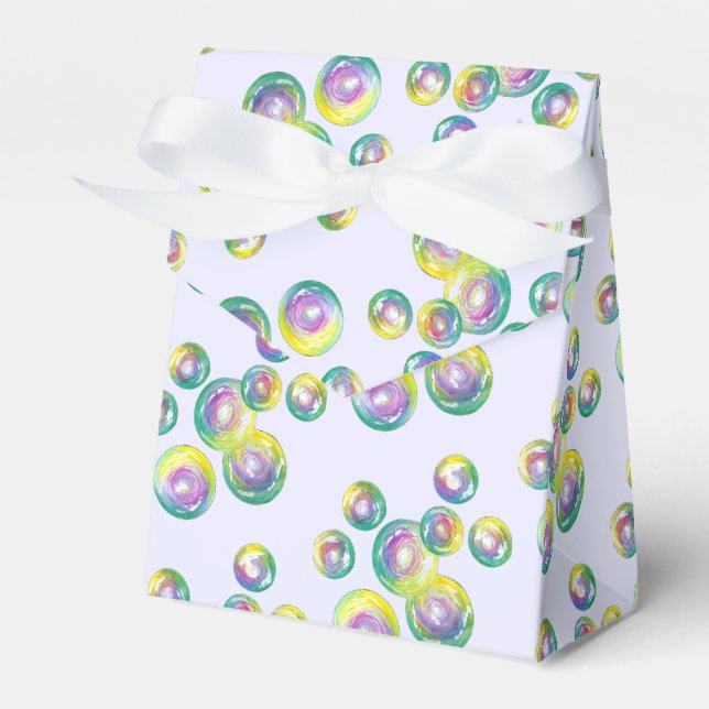 Rainbow Soap Bubbles Bubble Wand Summertime Fun Favor Box (Front Side)
