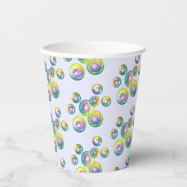 Rainbow Soap Bubbles Bubble Wand Summertime Fun Paper Cups (Front)