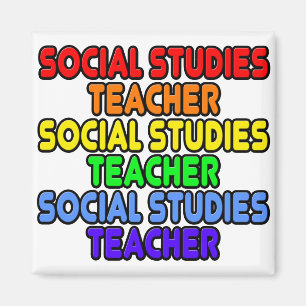 Rainbow Social Studies Teacher Magnet