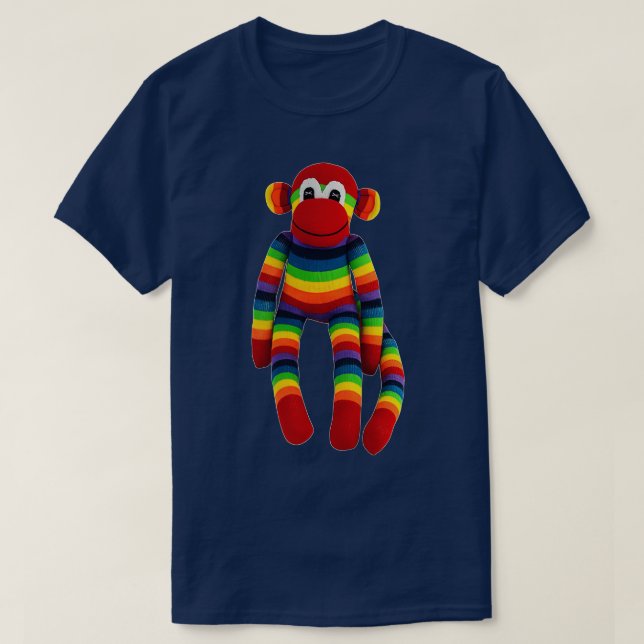 Rainbow Sock Monkey  T-Shirt (Design Front)