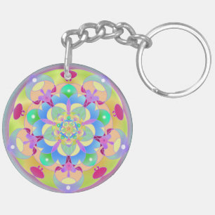 Rainbow Song Mandala Keychain