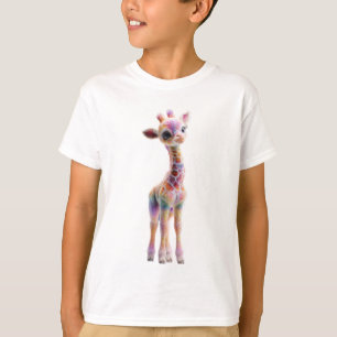 Rainbow Sparkle Baby Giraffe Kids T-Shirt
