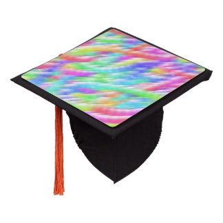 Rainbow sparkle bubbles graduation cap topper