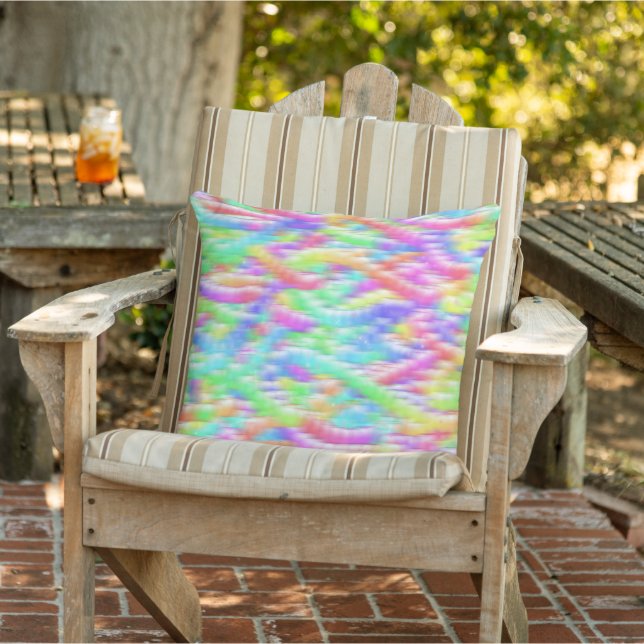 Rainbow sparkle bubbles outdoor pillow (Chair)