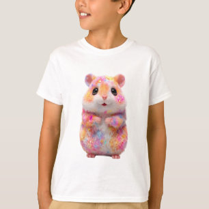 Rainbow Sparkle Galactic Hamster Kids T-Shirt