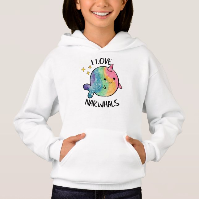 Rainbow Sparkle I Love Narwhals (Front)