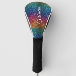 Rainbow Sparkle Metallic Elegant Personalized Golf Head Cover
