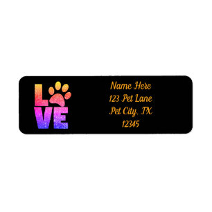 Rainbow Sparkle - Paw Print Love on Black address