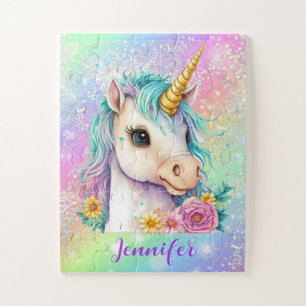 Rainbow Sparkles Magical Unicorn Jigsaw Puzzle