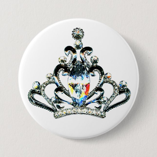 Rainbow Sparkles of a Tiara 3 Inch Round Button (Front)