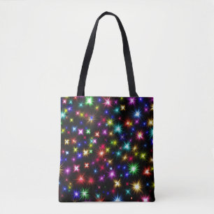 Rainbow Sparkles, Stars & Fireworks Tote Bag