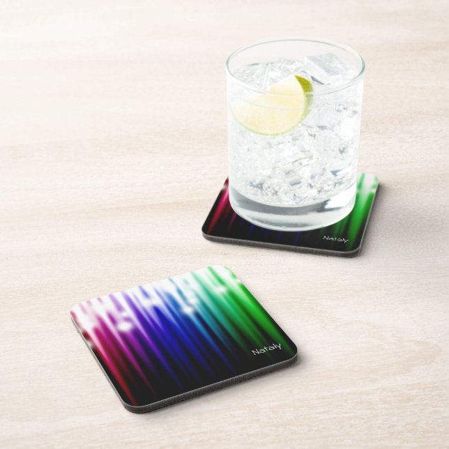 rainbow sparkling texture    coaster (Right Side)