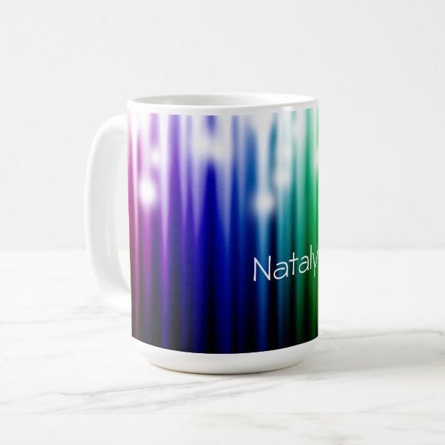 rainbow sparkling texture  coffee mug (Front Left)