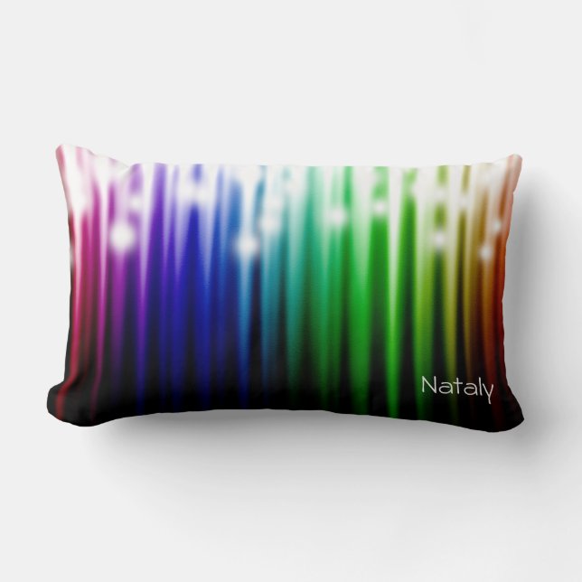 rainbow sparkling texture   lumbar pillow (Front)