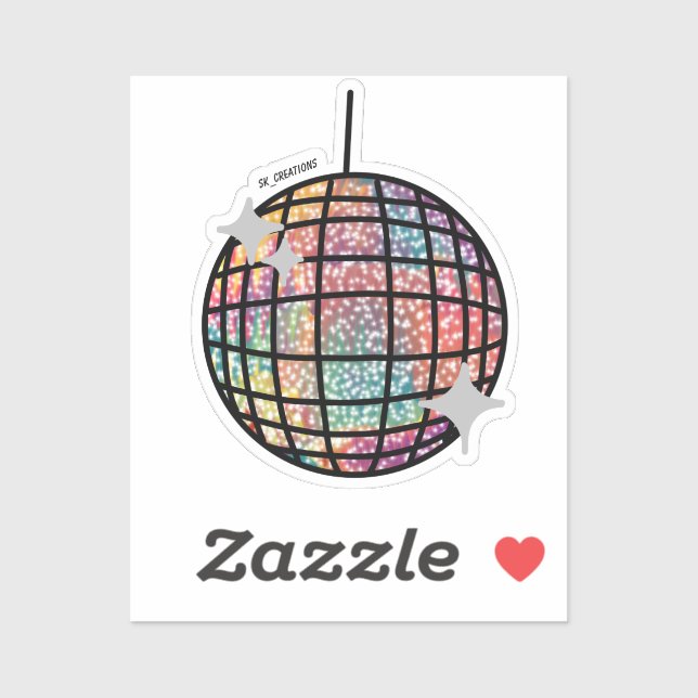 Rainbow Sparkly Disco Ball (Sheet)