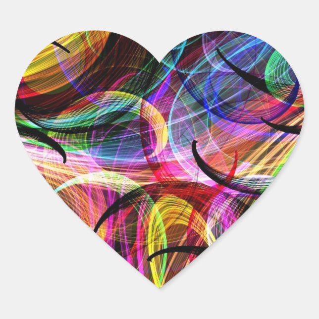 Rainbow Spash Heart Sticker (Front)