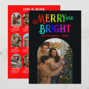 Rainbow Spectrum "Year in Review" Photos Christmas Holiday Card