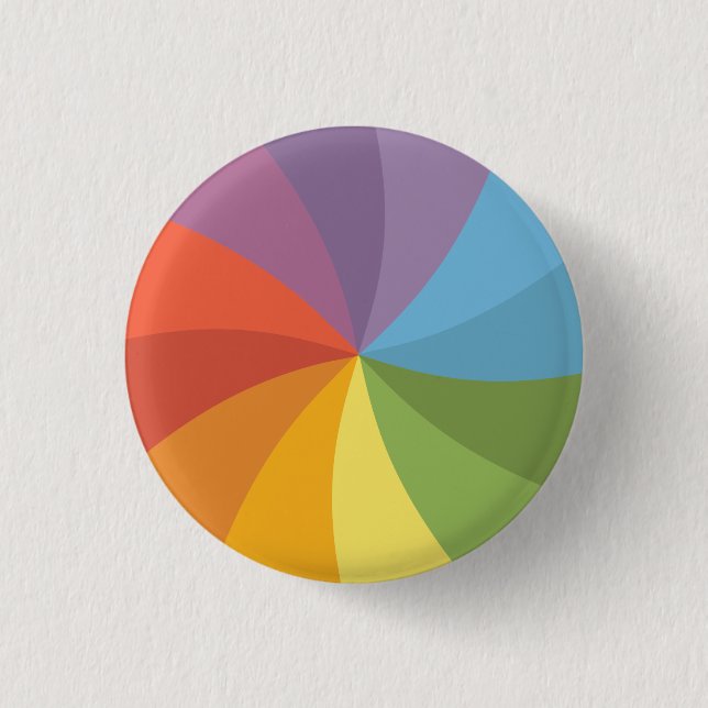Rainbow Spinning Wheel 1 Inch Round Button (Front)