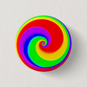 Rainbow Spiral 1 Inch Round Button