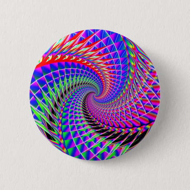 Rainbow Spiral 2 Inch Round Button (Front)