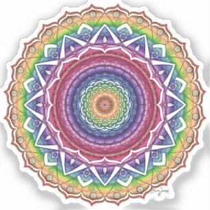 Rainbow Spiral and Geometric Flower Mandala