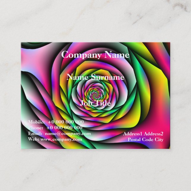 Rainbow Spiral Business Card (Front)