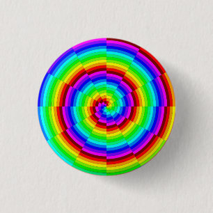 Rainbow Spiral by Kenneth Yoncich 1 Inch Round Button