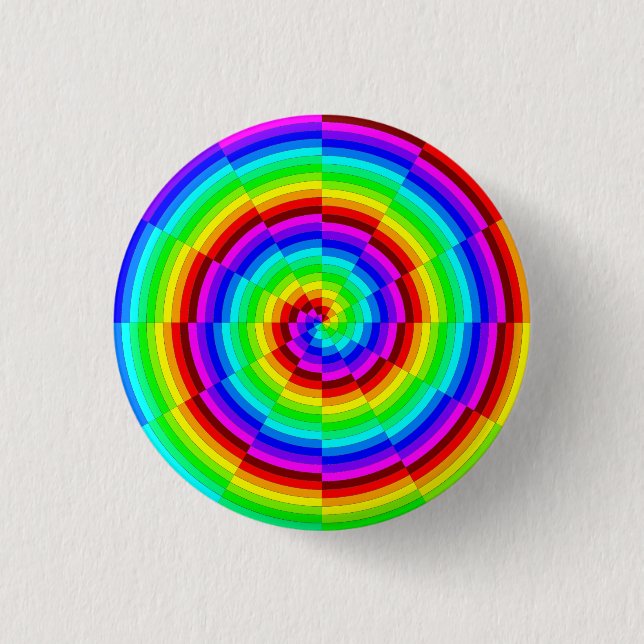 Rainbow Spiral by Kenneth Yoncich 1 Inch Round Button (Front)