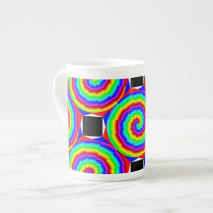 Rainbow Spiral by Kenneth Yoncich Bone China Mug