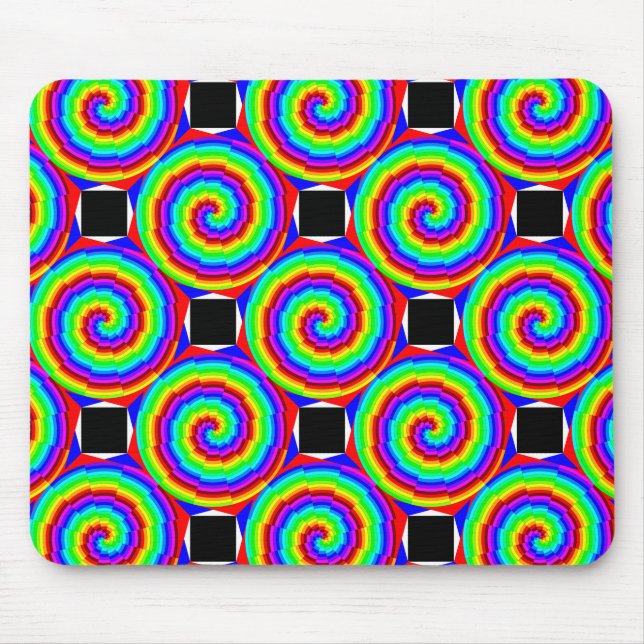 Rainbow Spiral by Kenneth Yoncich Mouse Pad (Front)