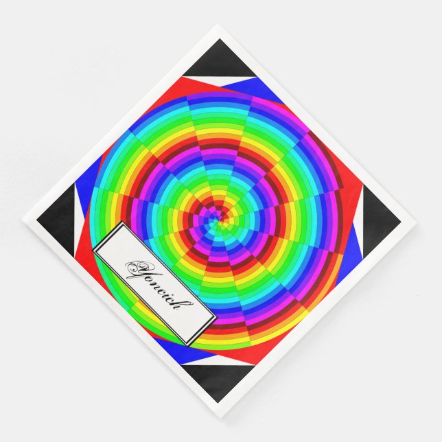 Rainbow Spiral by Kenneth Yoncich Napkin (Corner)