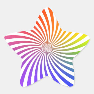 Rainbow Spiral Design: Star Sticker