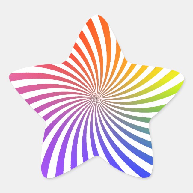 Rainbow Spiral Design : Sticker étoile (Devant)