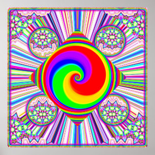 Rainbow Spiral Diamond Poster