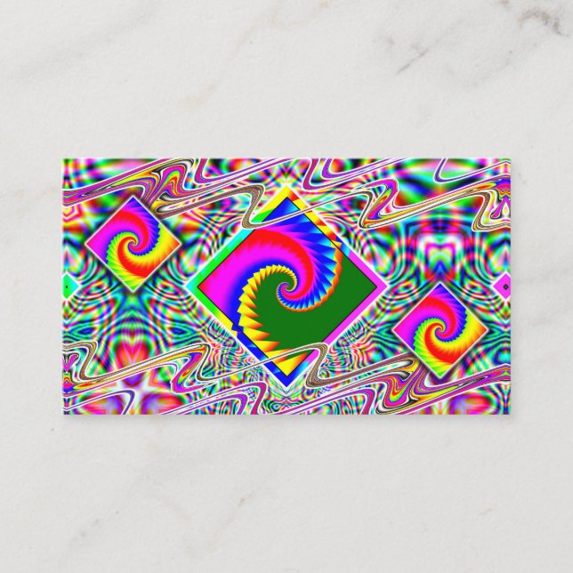 Rainbow Spiral Diamonds  Business Card (Front)