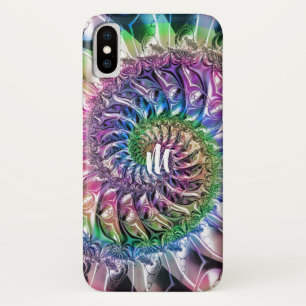 Rainbow Spiral Fractal Monogram iPhone X Case