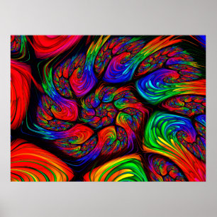 Rainbow Spiral Fractal Poster