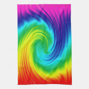 Rainbow spiral kitchen towel