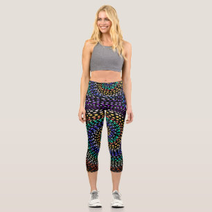 Rainbow Spiral Leggings for Women Colorful Abstr
