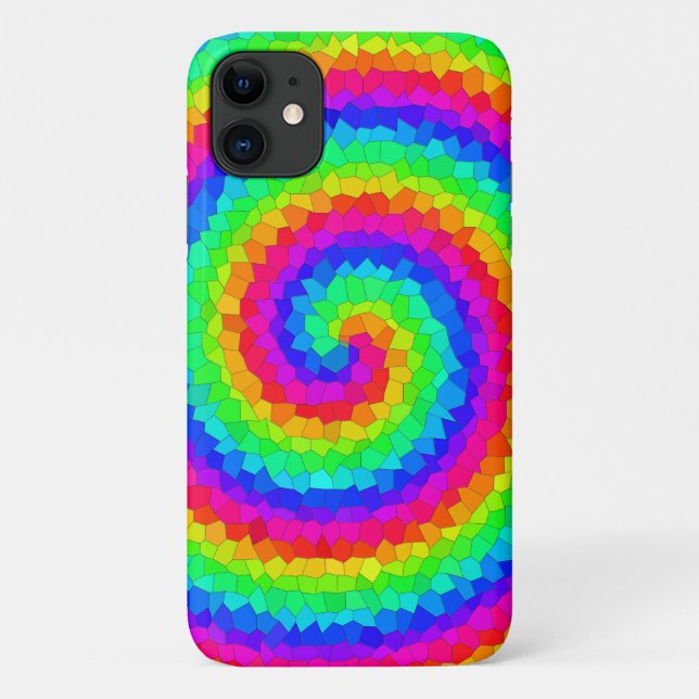 Rainbow Spiral Mosaic Tile Case-Mate iPhone Case (Back)