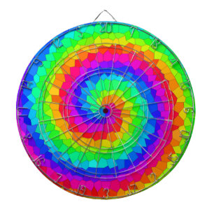 Rainbow Spiral Mosaic Tile Dartboard