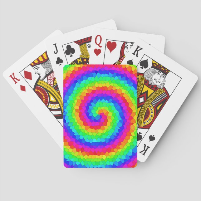 Rainbow Spiral Mosaic Tile Playing Cards (Back)