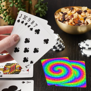 Rainbow Spiral Mosaic Tile Playing Cards