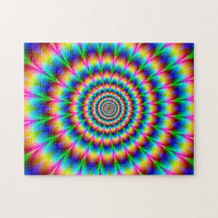 Rainbow Spiral Optical Illusion Jigsaw Puzzle