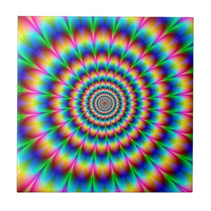 Rainbow Spiral Optical Illusion Tile