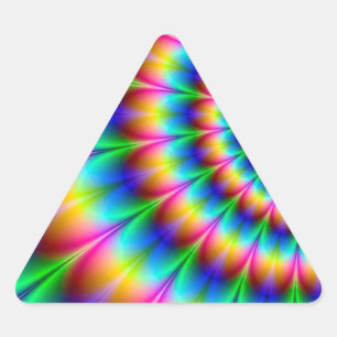 Rainbow Spiral Optical Illusion Triangle Sticker