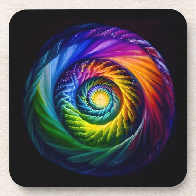Rainbow Spiral Out Coaster (Front)