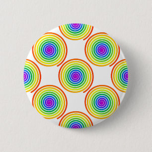 Rainbow Spiral Pattern 2 Inch Round Button