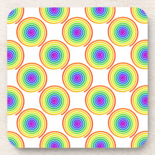 Rainbow Spiral Pattern Coaster