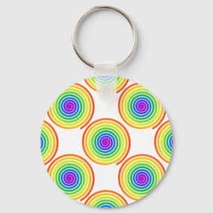 Rainbow Spiral Pattern Keychain